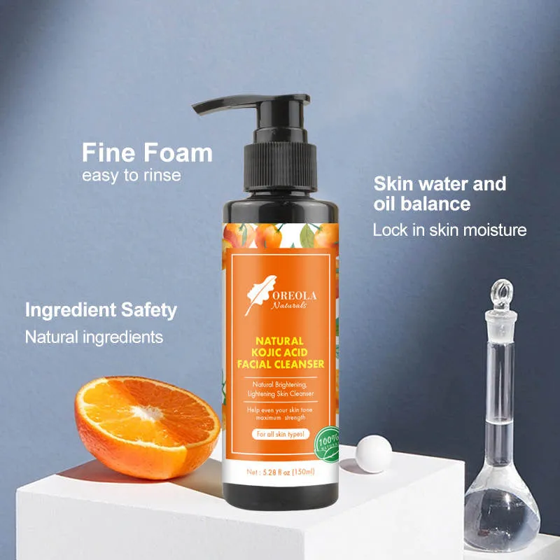 Kojic Acid Face Cleanser, Face Wash Ideal For all Skin Types 5.28 Oz/150 ml by Oreola Naturals