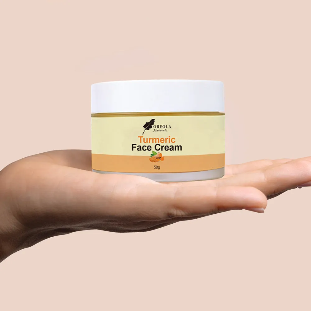 Turmeric Face Cream, Moisturizing, Glowing and Hydrating (50g) Ideal For All Skin Types by Oreola Naturals
