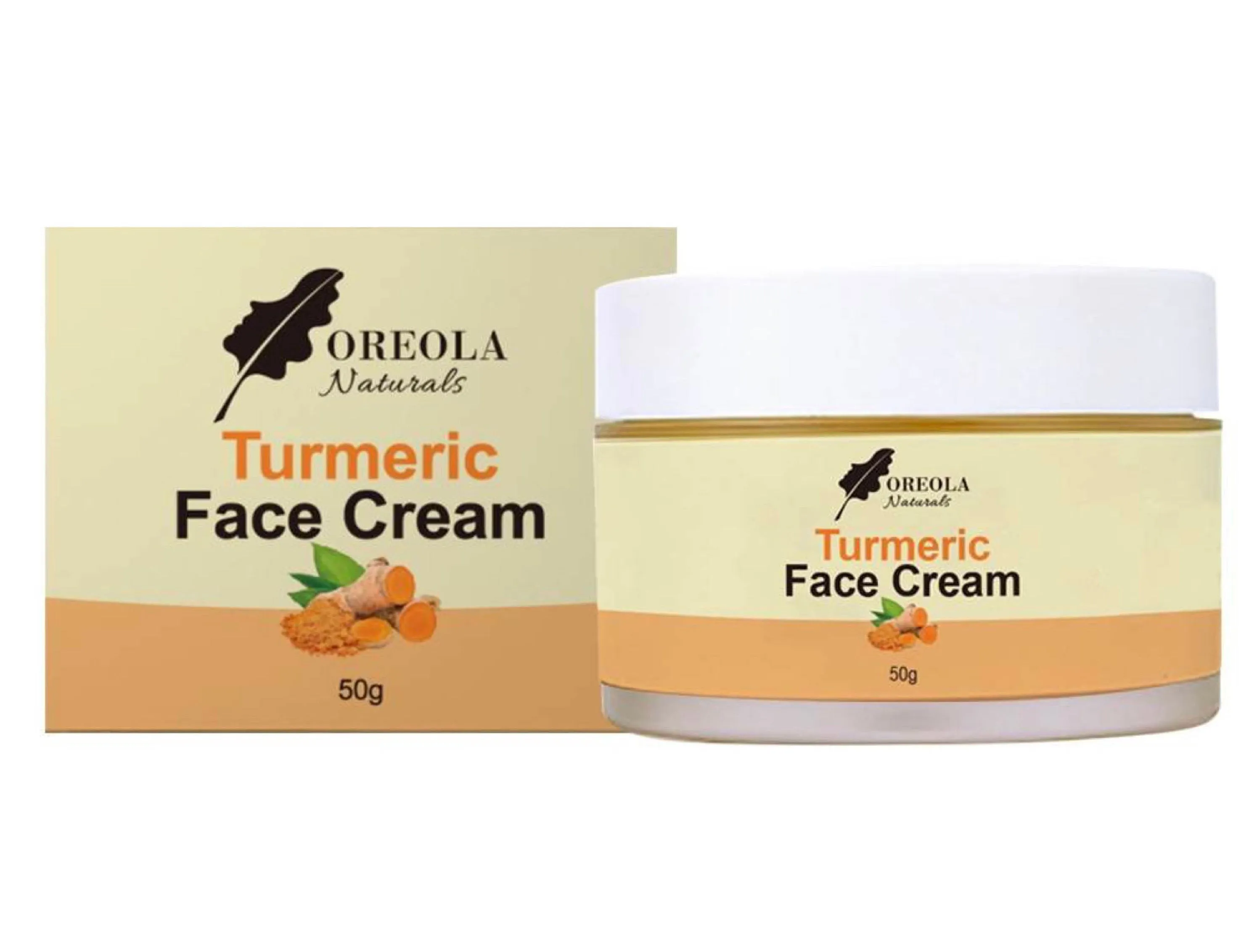 Turmeric Face Cream, Moisturizing, Glowing and Hydrating (50g) Ideal For All Skin Types by Oreola Naturals